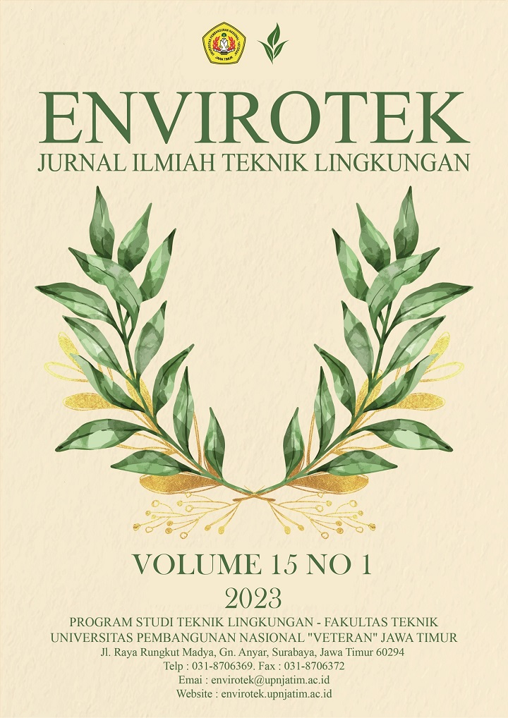 					View Vol. 15 No. 1 (2023): Envirotek: Jurnal Ilmiah Teknik Lingkungan
				