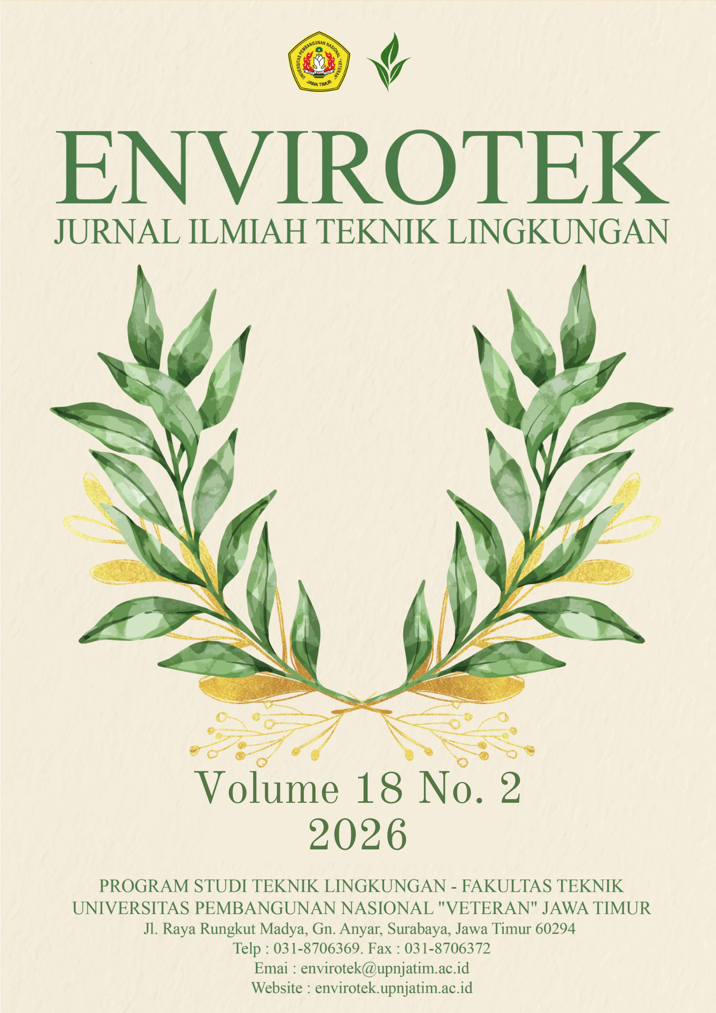 					View Vol. 18 No. 2 (2026):  Envirotek: Jurnal Ilmiah Teknik Lingkungan
				